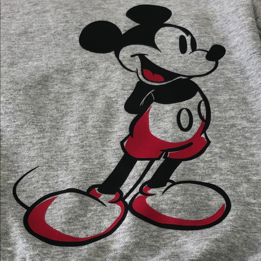Disney Mickey Mouse Crewneck Sweatshirt Kids Large (10–12) Heather Grey - Picture 6 of 9